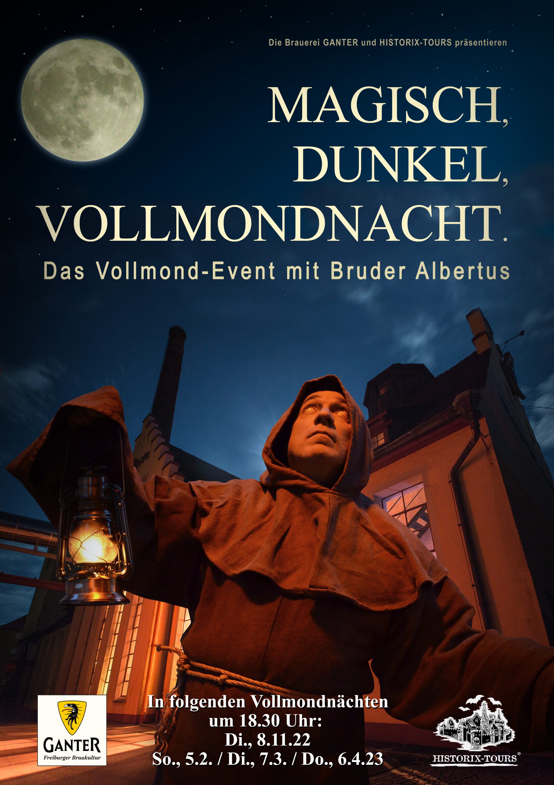 You are currently viewing Vollmond-Event: „Magisch, Dunkel, Vollmondnacht“ in Zusammenarbeit mit der Brauerei Ganter